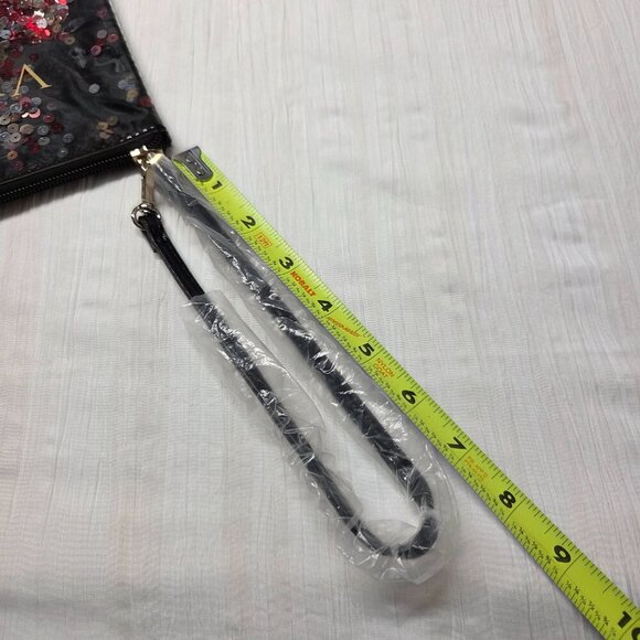 Victoria's Secret Limited Edition Black Sequin Wristlet Cosmetic Makeup Bag 9"x6 - Picture 7 of 7